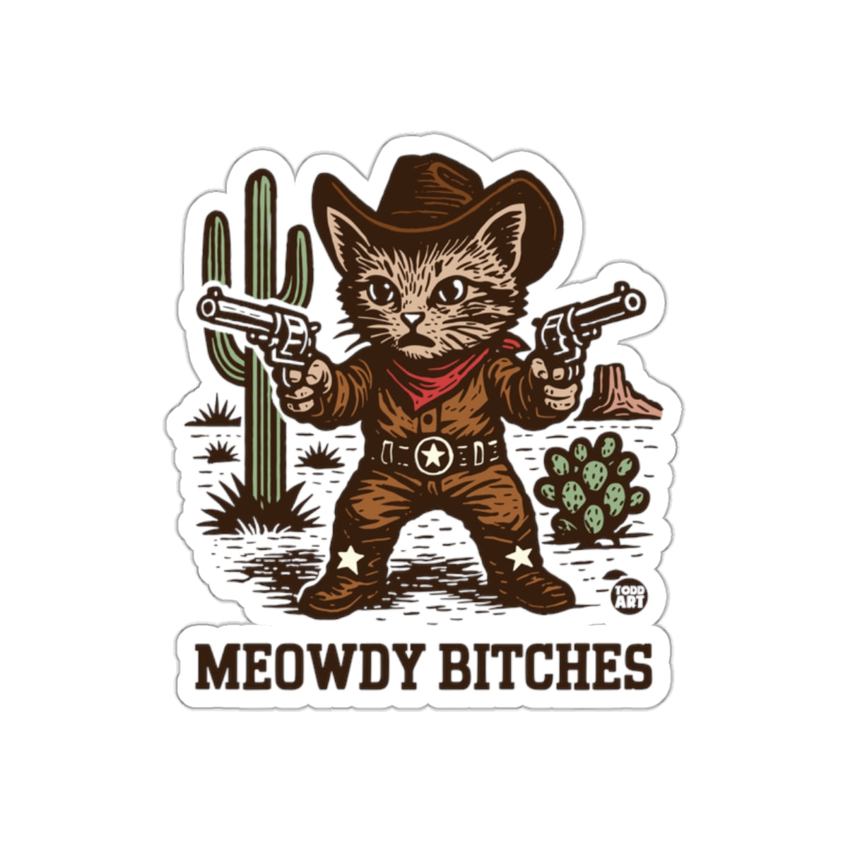 Meowdy Bitches Western Themed Cat Sticker