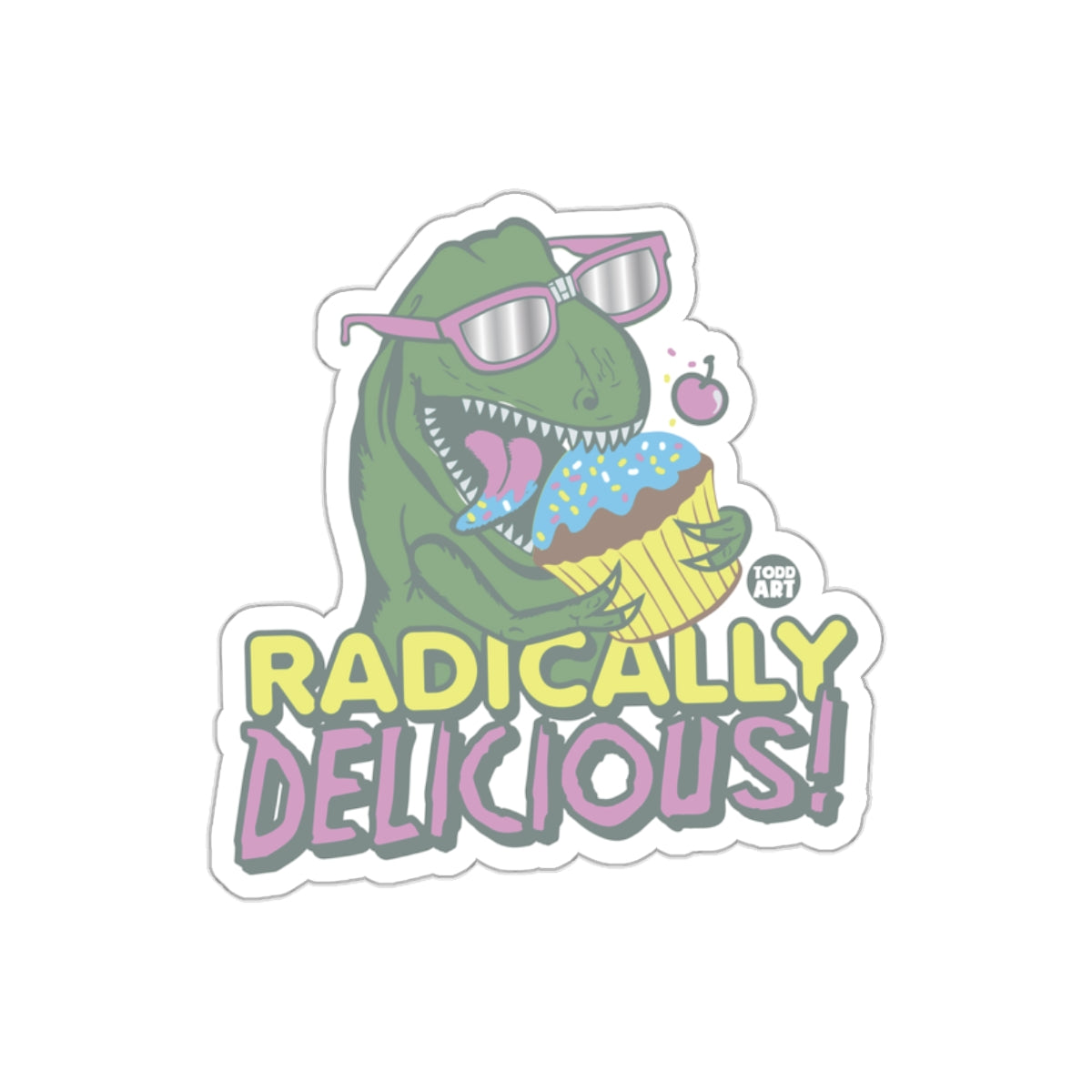 Radically Delicious Dinosaur Art Print Sticker