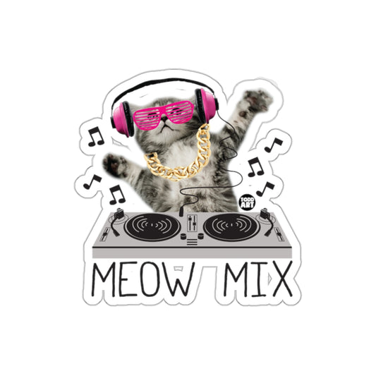 Meow Mix DJ Cat with Headphones and Turntable Sticker