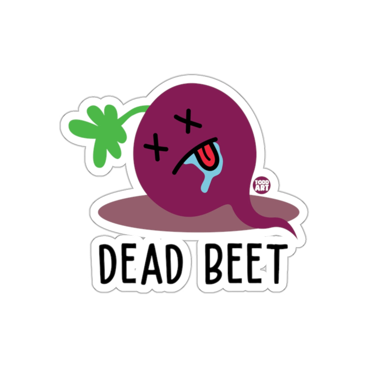 Funny Dead Beet Cartoon Design Sticker for Laptops