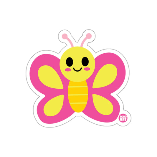 Colorful Cute Smiling Butterfly Sticker for Kids Fun