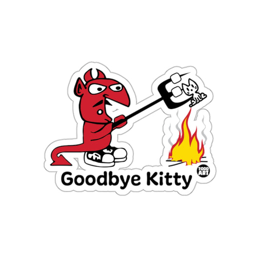 Goodbye Kitty Devil Sticker Funny Fire Art Sticker
