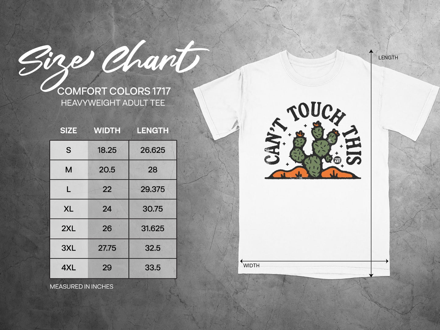 Can't Touch This Cactus Graphic Heavyweight Adult Tee