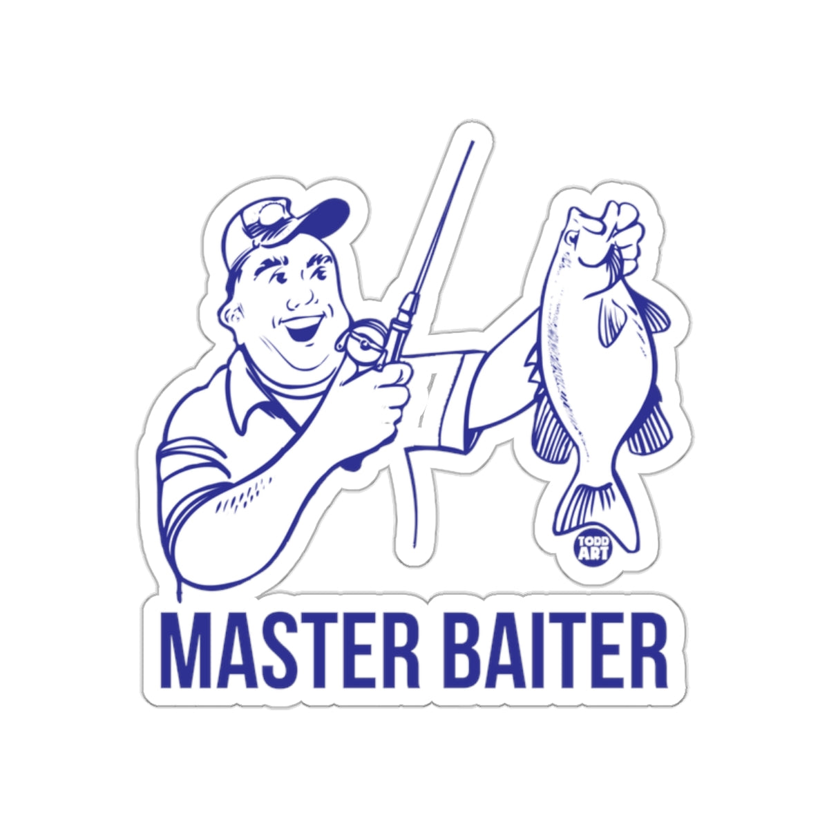 Funny Fishing Graphic Master Baiter Design Todd Art Stickers