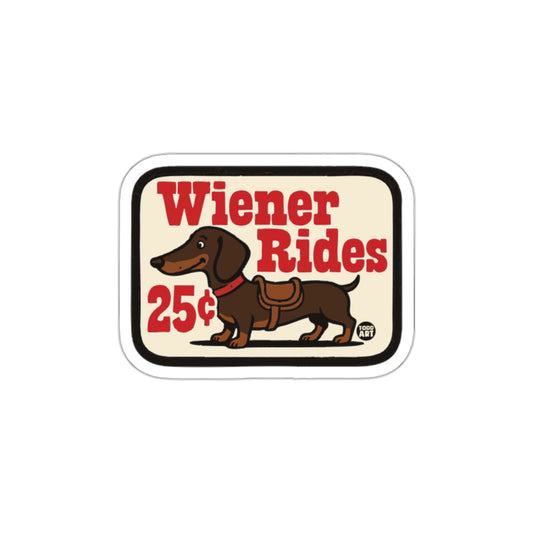 Wiener Rides 25¢ Cute Dachshund Figurine Sticker