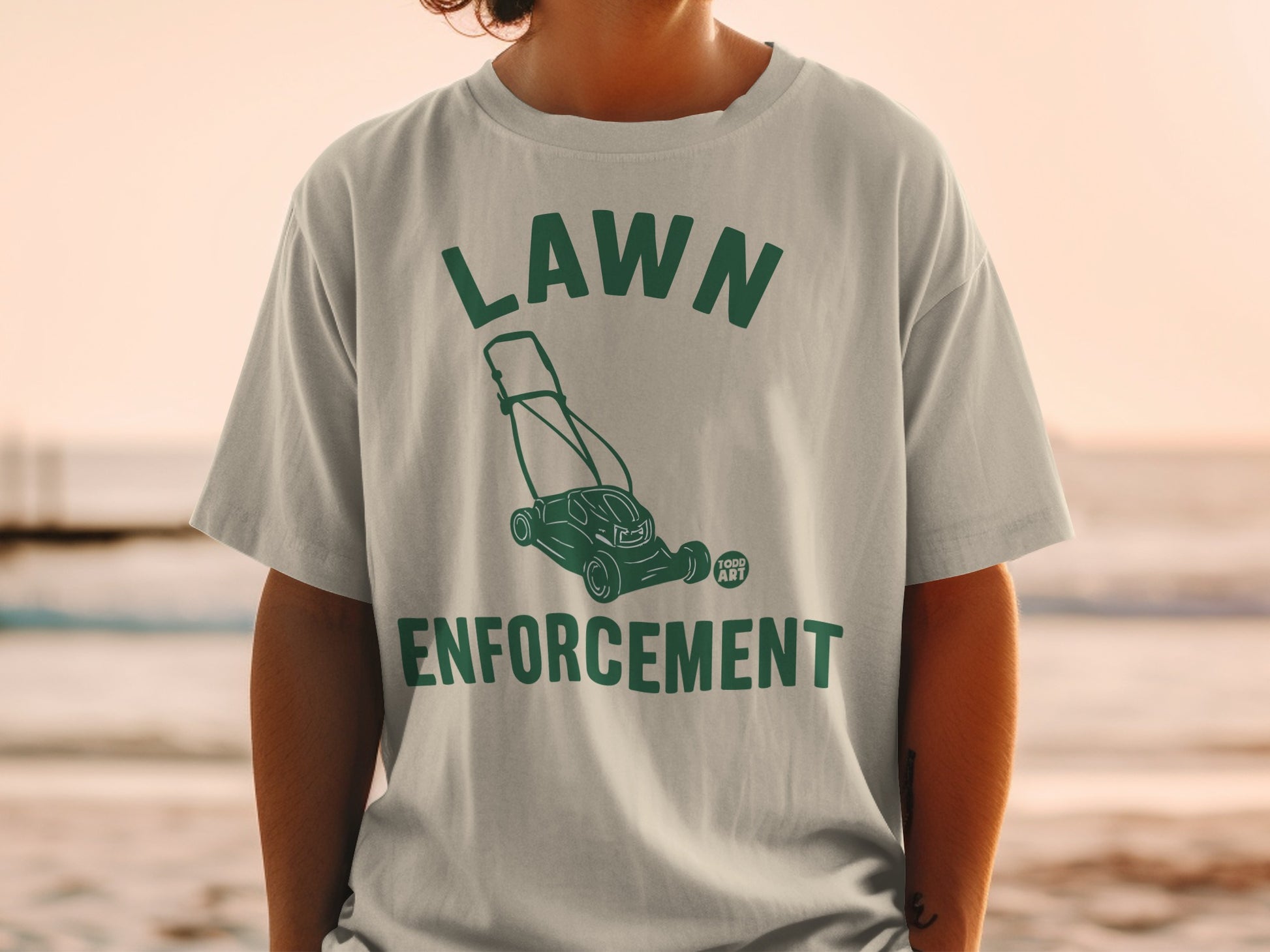 Lawn Enforcement Lawnmower Graphic Tee product type