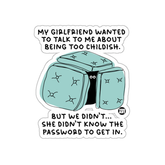 Talk About Being Childish Funny Comic Sticker