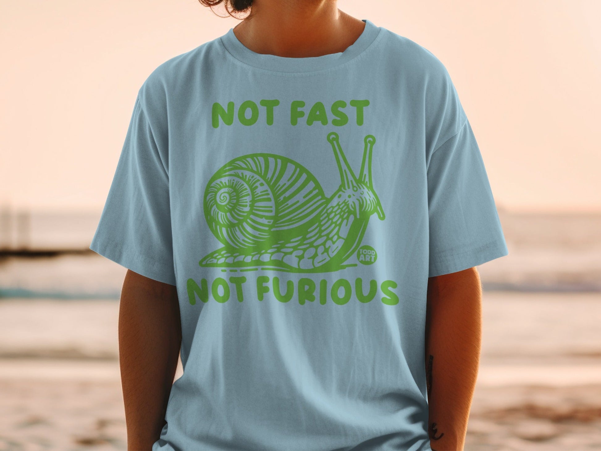 Not Fast Not Furious Snail Graphic T-Shirt