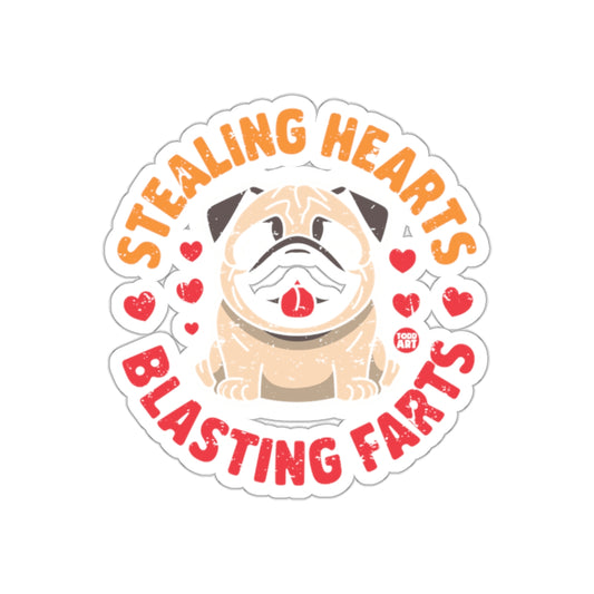 Stealing Hearts Blasting Farts Cute Dog Sticker