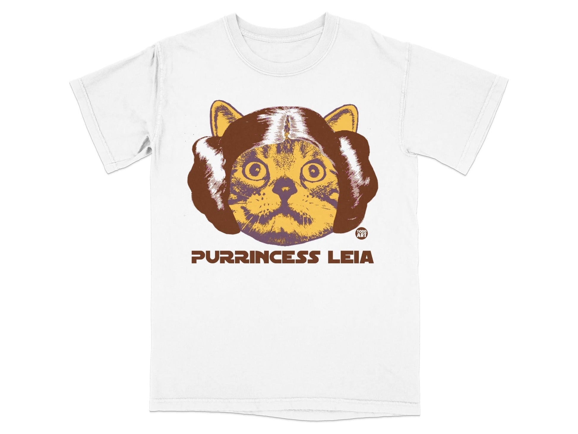 Purrincess Leia Cat Graphic T-Shirt Fun Pet Lover Top