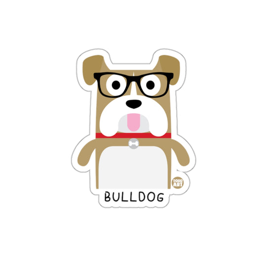 Cute Bulldog with Glasses Sticker for Fun Decoration