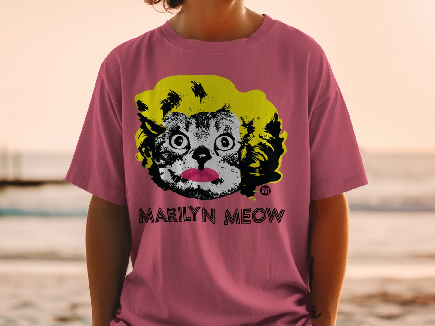 Marilyn Meow Graphic Pink T-shirt for Cat Lovers
