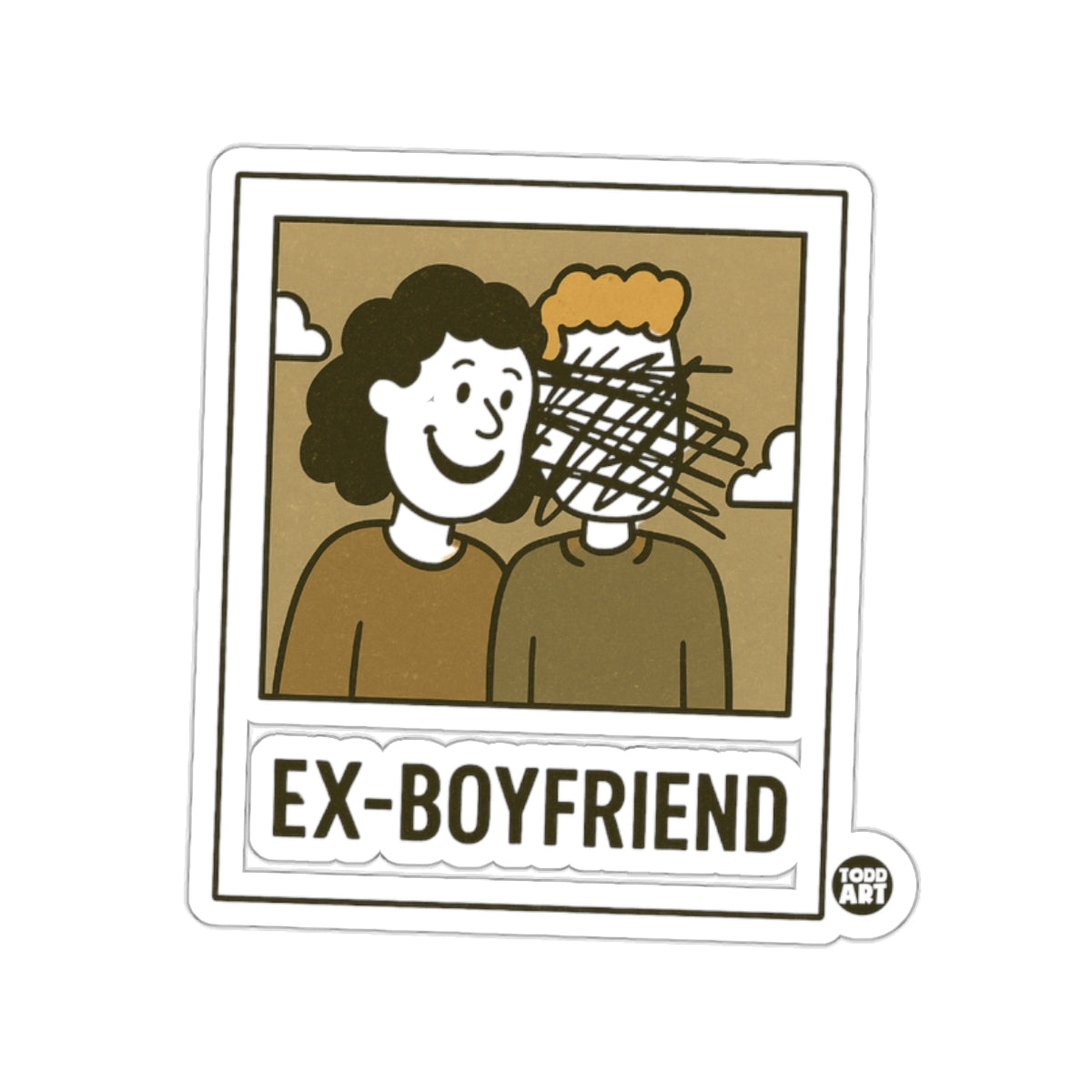 Ex-Boyfriend Cartoon Design Sticker for Fun Gift