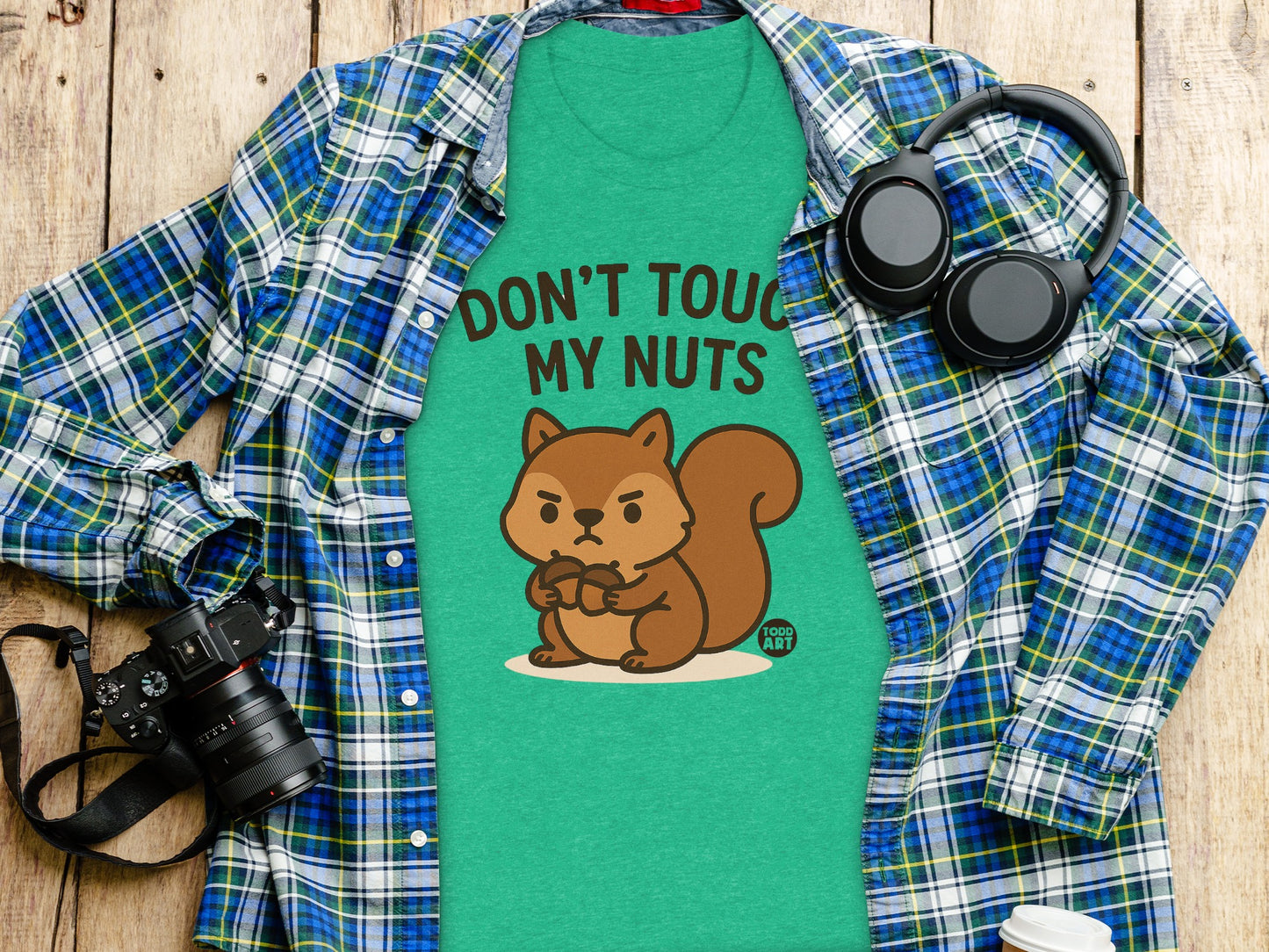 Don't Touch My Nuts Squirrel Graphic T-Shirt