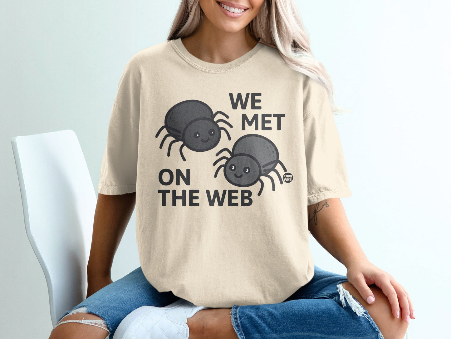 We Met On The Web Adorable Spiders Graphic Shirt