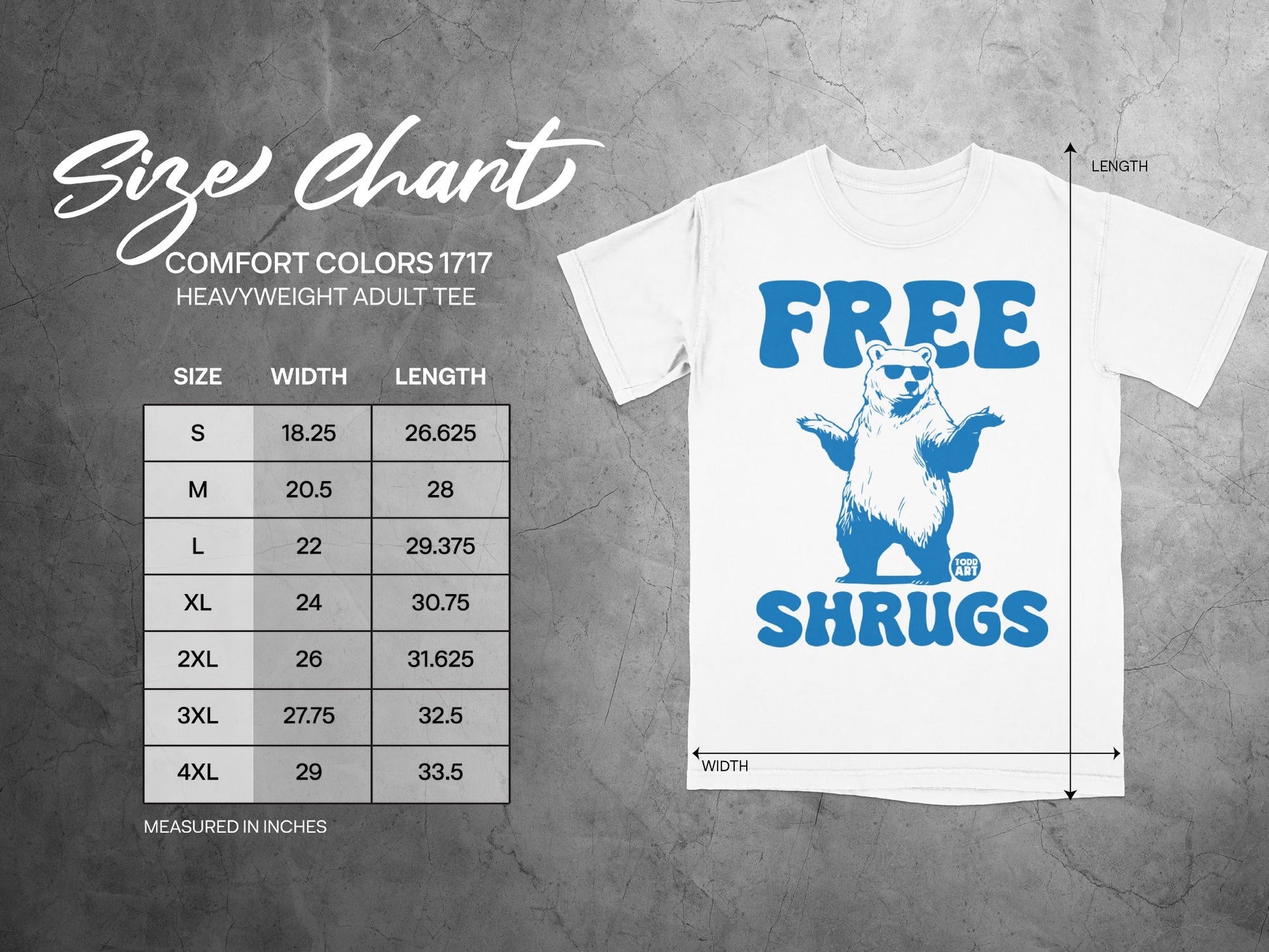 Free Shrugs T-Shirt Comfort Colors 1717 Heavyweight Tee