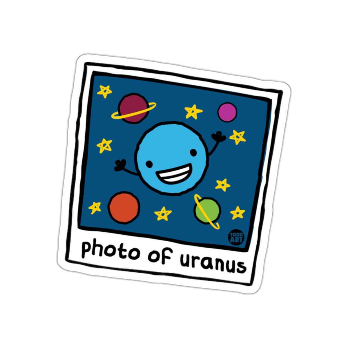 Photo of Uranus with Planets and Stars Design Stickers