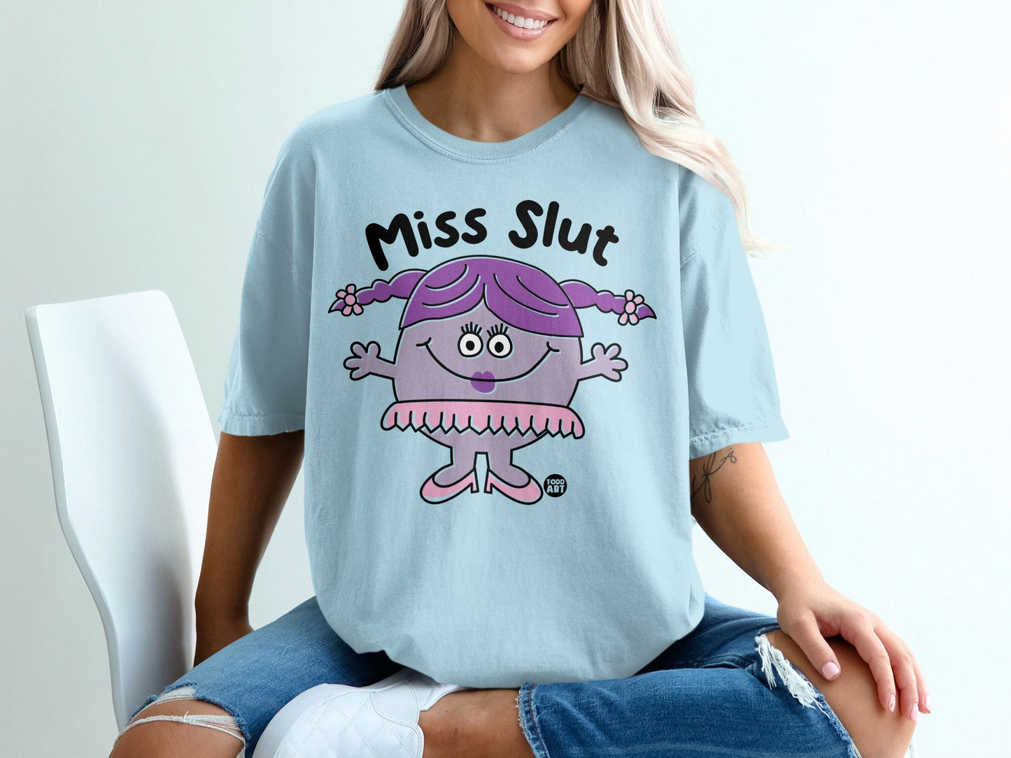Miss Slut Graphic Tee Funny Cartoon Character Shirt