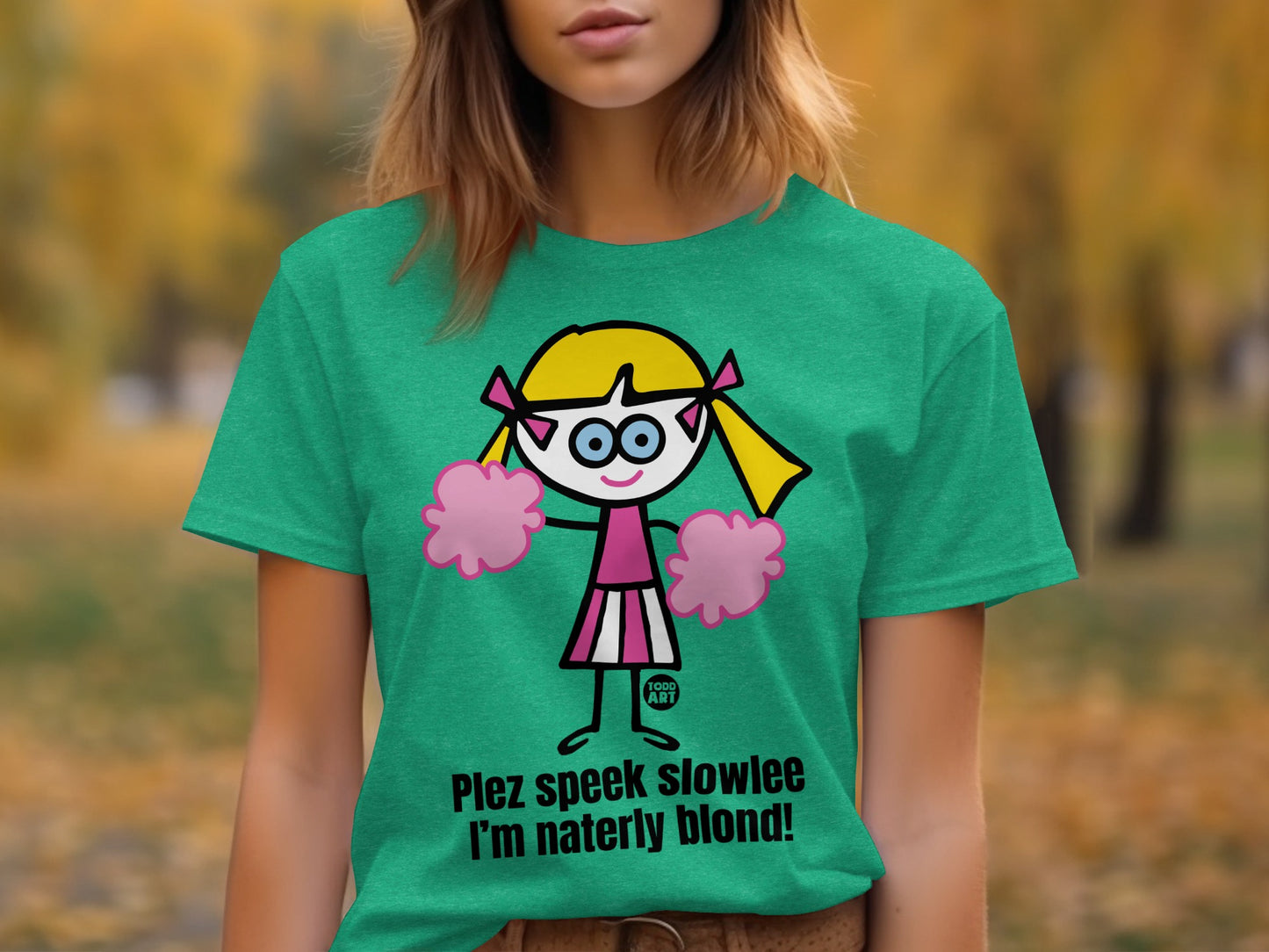 Fun Plez Speek Slowlee Cheerleader T-Shirt