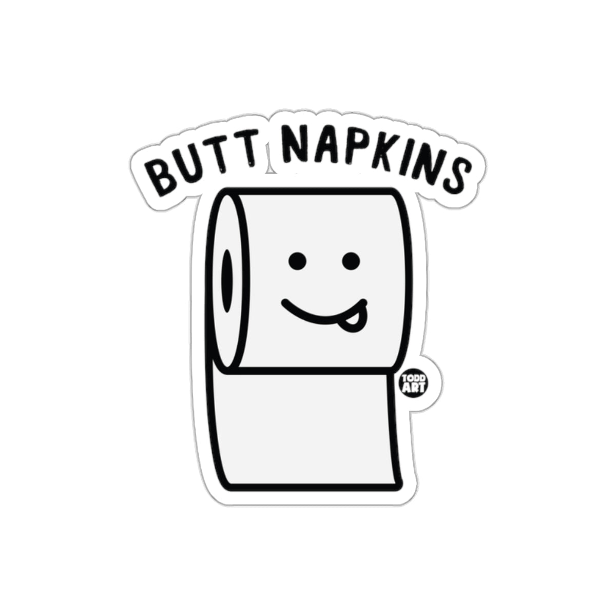Butt Napkins with Tongue Out Funny Toilet Paper sticker
