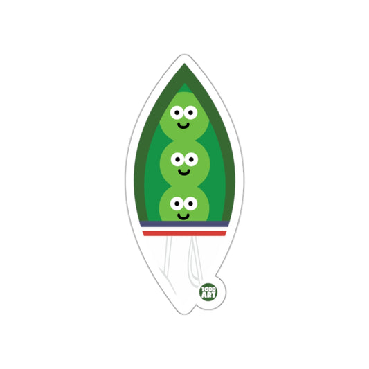 Three Smiling Peas in a Pod Todd Art Sticker