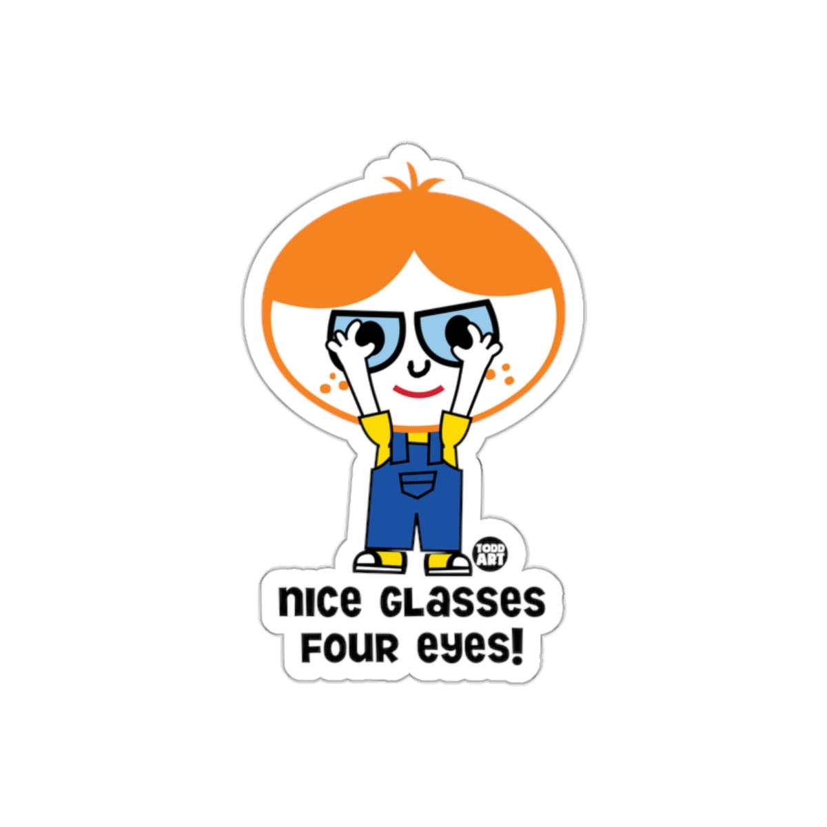 Nice Glasses Four Eyes Todd Art Character Design Stickers