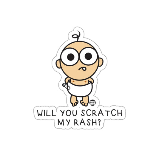 Will You Scratch My Rash Cartoon Baby Sticker