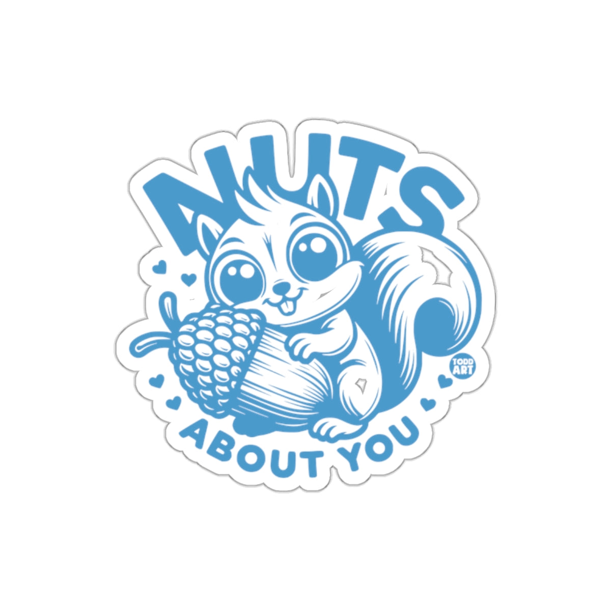 Nuts About You Cute Squirrel Illustrated Design sticker