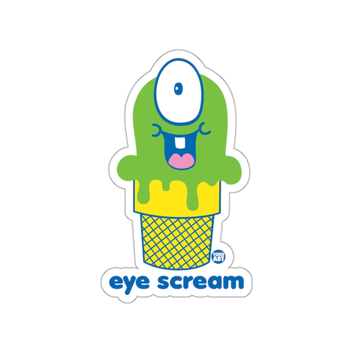 Eye Scream Cute Monster Ice Cream Sticker
