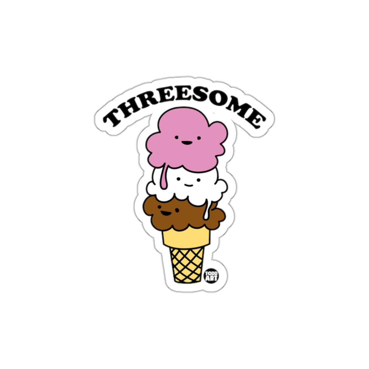 Fun Ice Cream Threesome Cute Sticker Design