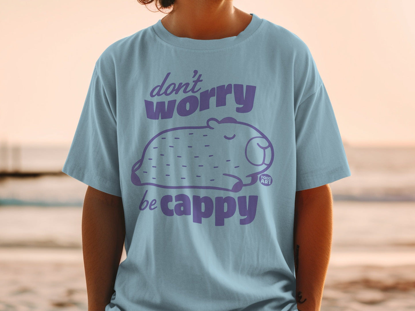 Don't Worry Be Cappy Cute Capybara Graphic T-shirt