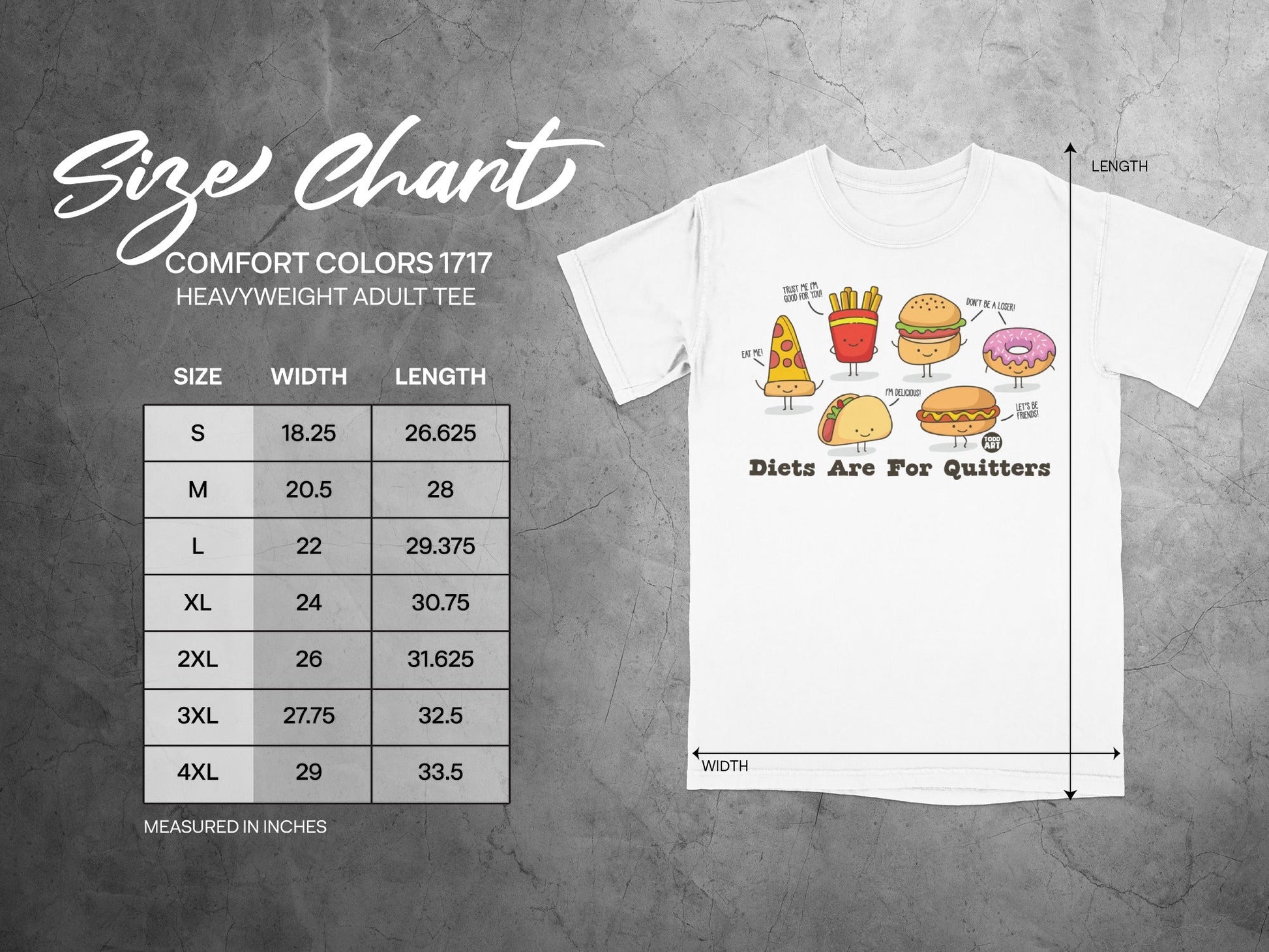 Diets Are For Quitters Graphic Adult Tee Shirt