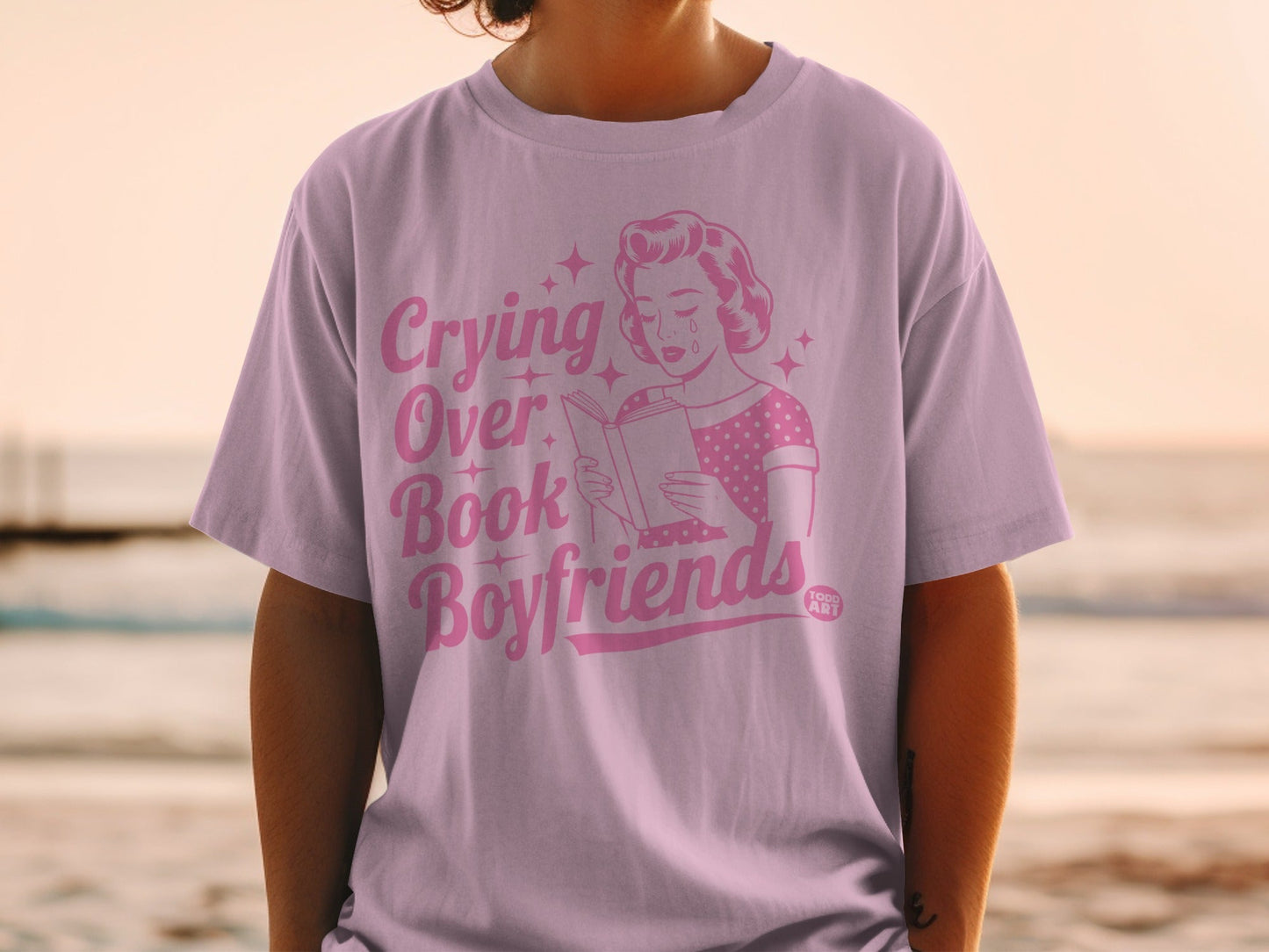 Crying Over Book Boyfriends Graphic T-Shirt