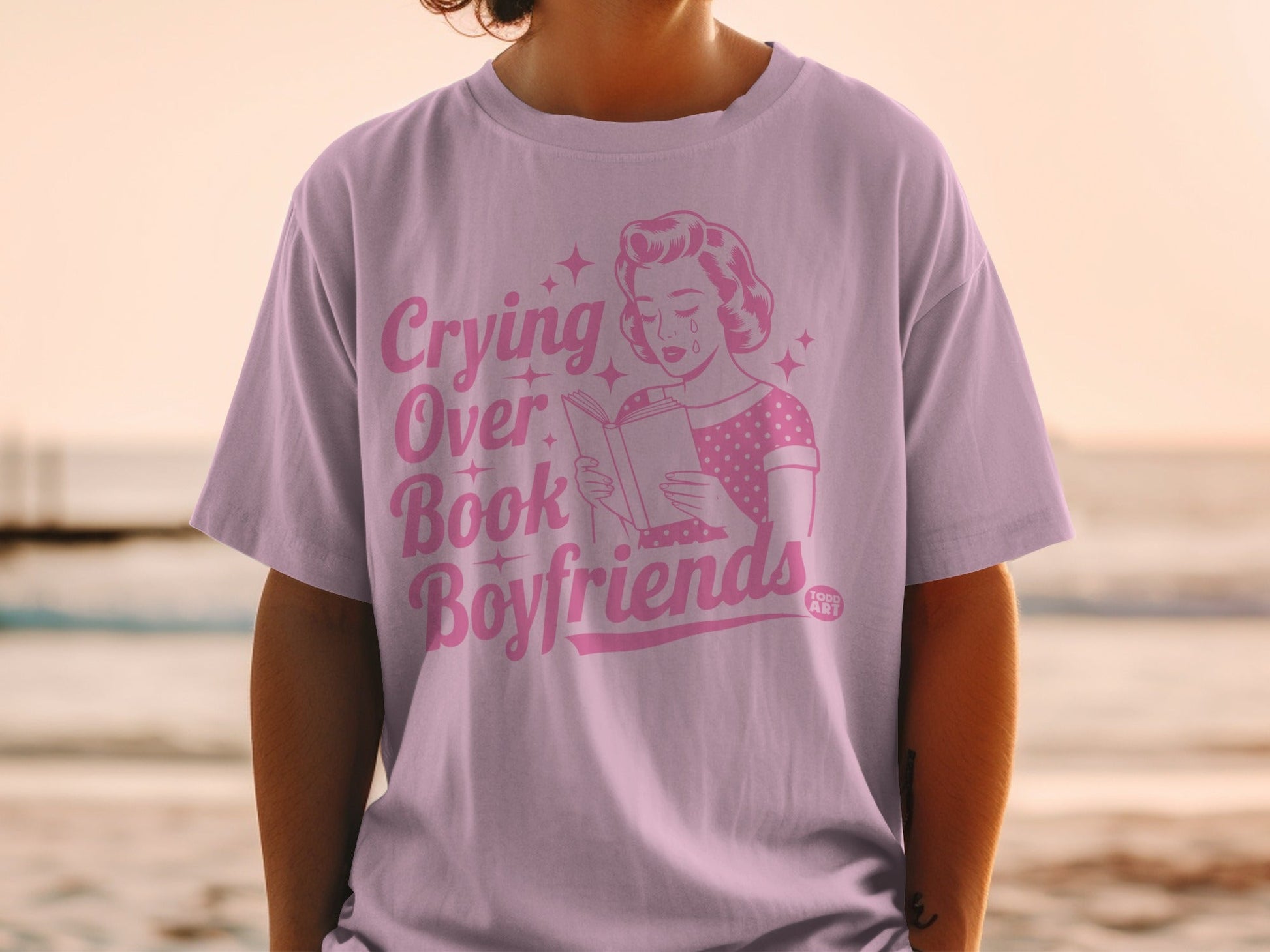 Crying Over Book Boyfriends Graphic T-Shirt