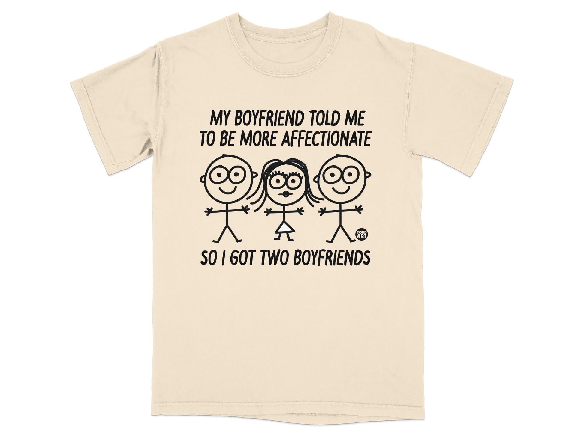 Funny Two Boyfriends Stick Figure T-Shirt
