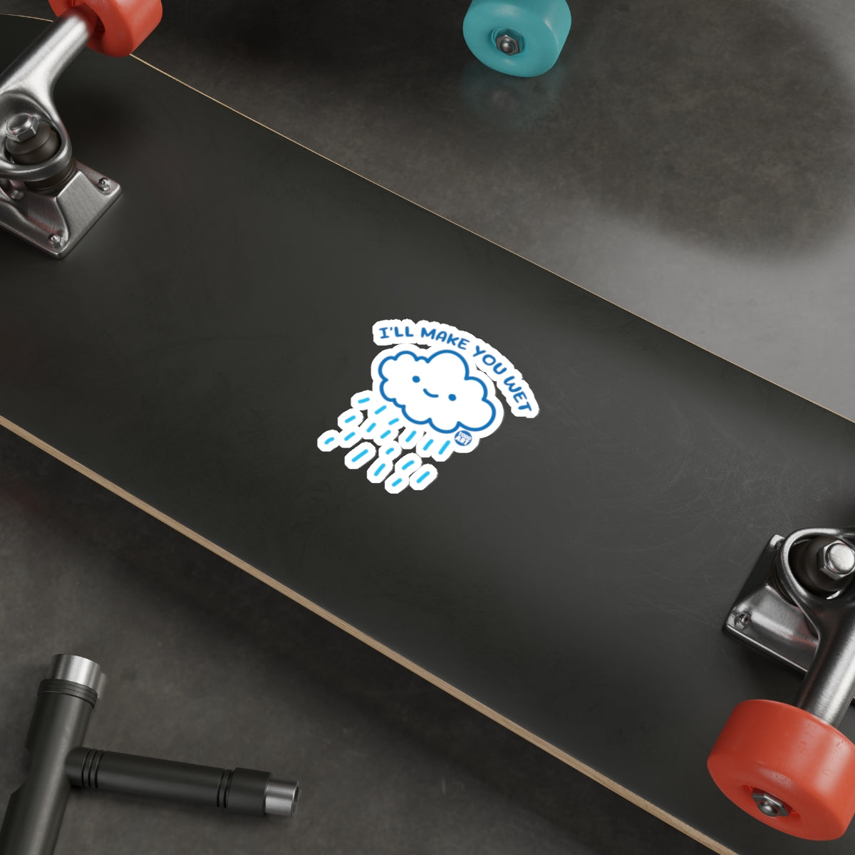 I'll Make You Wet Blue Cloud Cartoon Funny Stickers