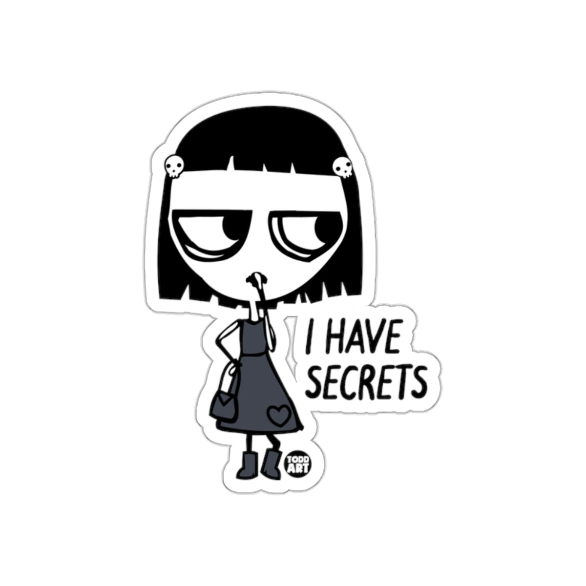 I Have Secrets Cartoon Sticker for Quirky and Unique Product