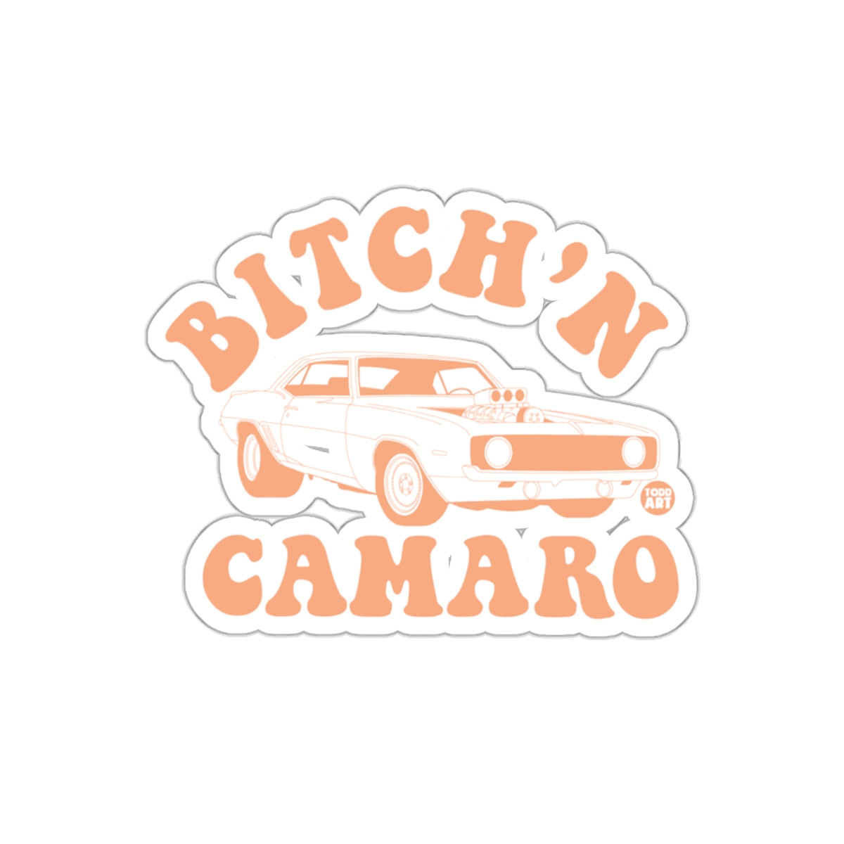 Bitch'N Camaro Retro Car Graphic Sticker Product
