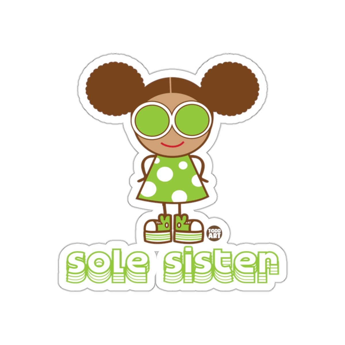 Cute Sole Sister Cartoon Character for Kids Sticker