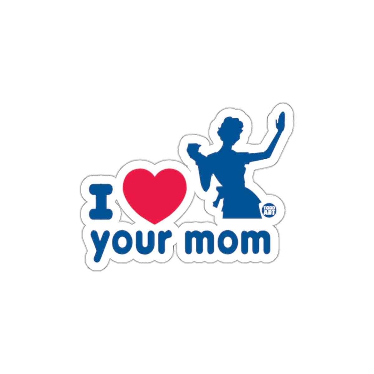 I Love Your Mom Retro Style Silhouette Sticker