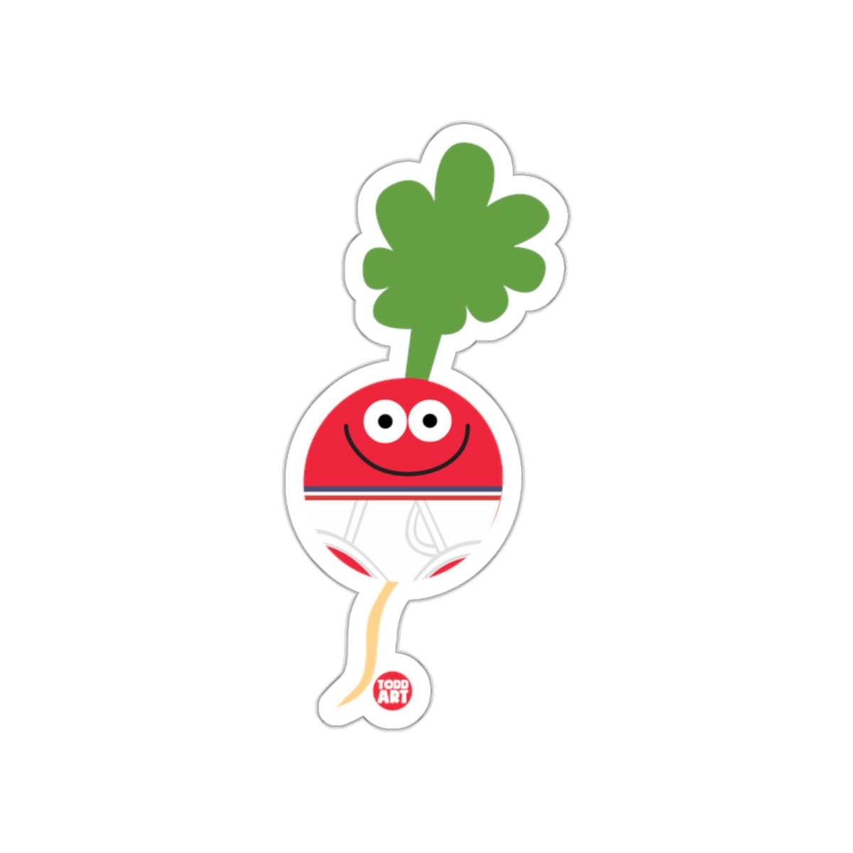 Happy Radish Character with Leaf Sticker product