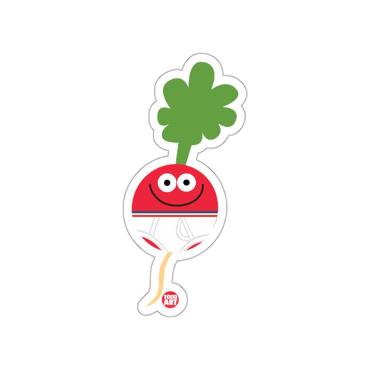 Happy Radish Character with Leaf Sticker product