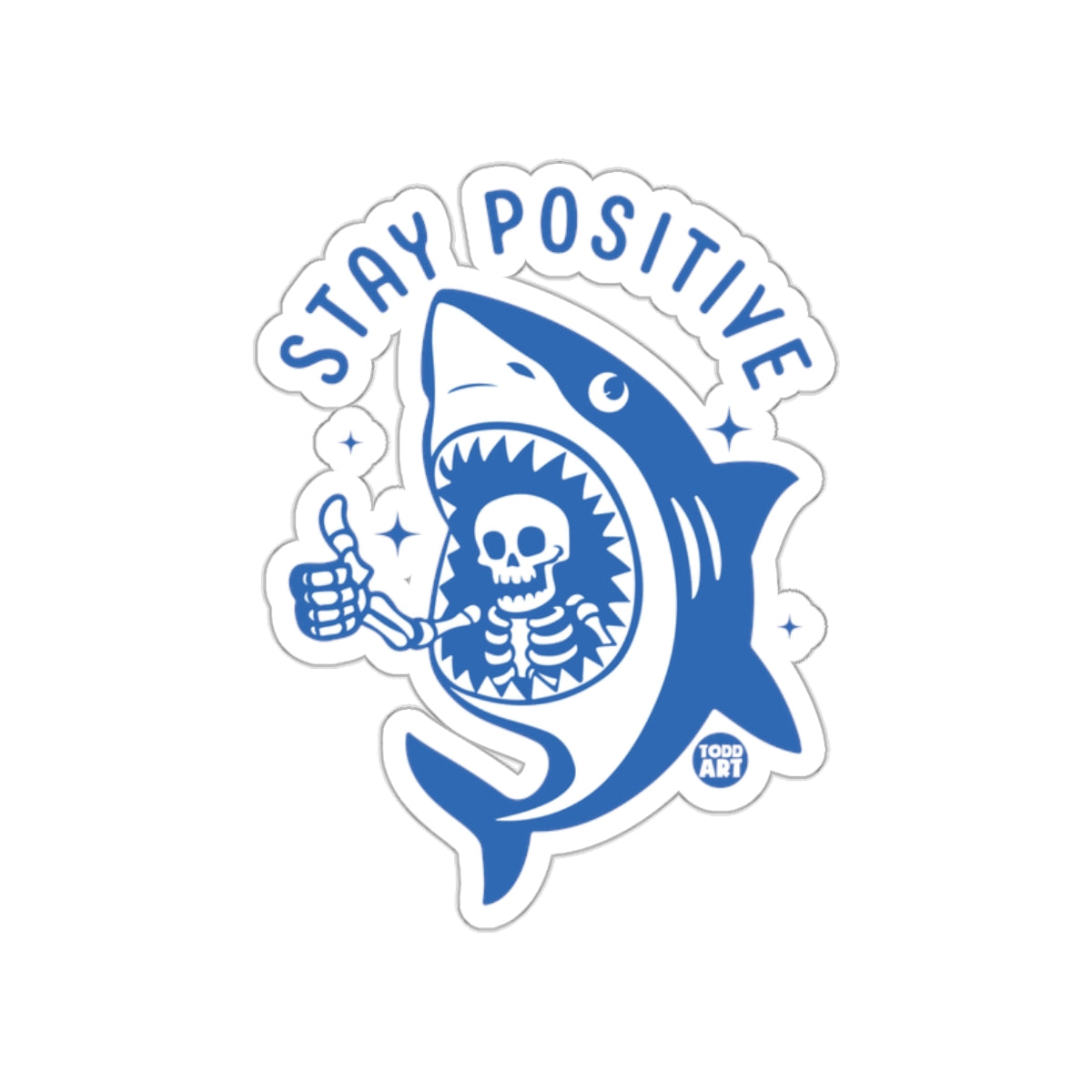 Stay Positive with a Skeleton Shark Design Stickers