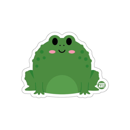 Cute Green Frog with Blush Cheeks Sticker Product