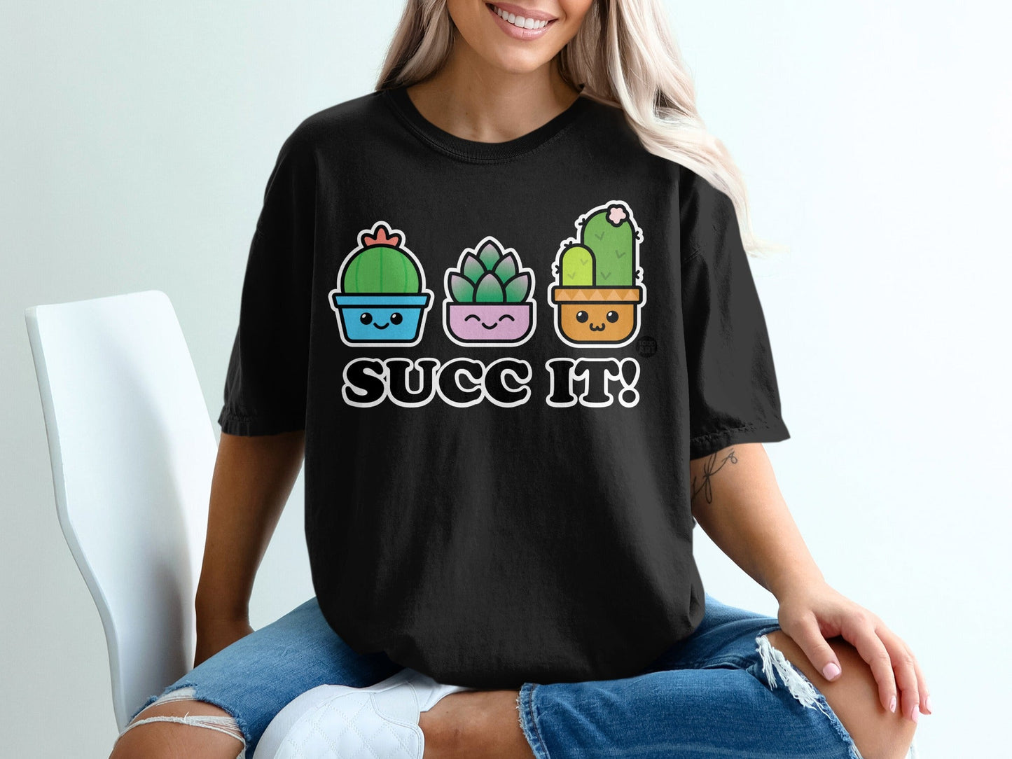 Succ It Cute Succulent T-Shirt with Fun Cactus Design