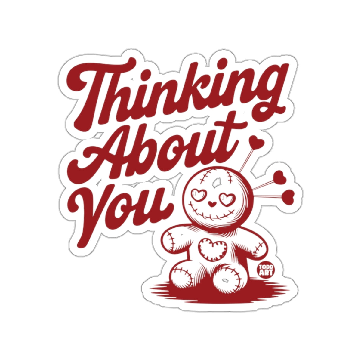 Thinking About You Voodoo Doll Love Sticker Decal