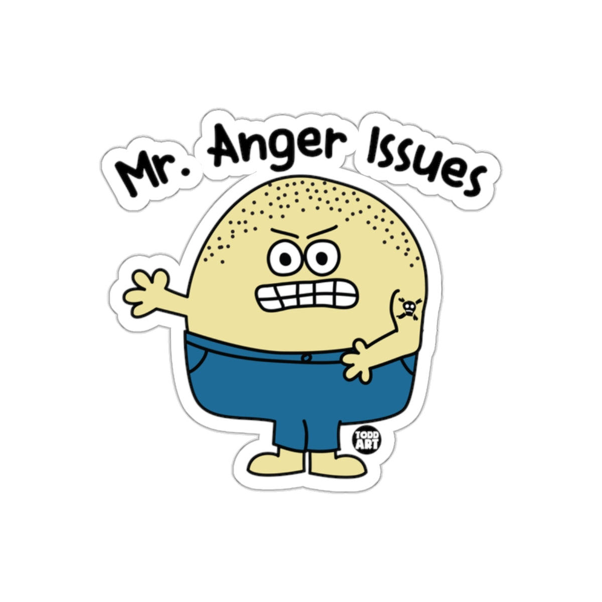 Mr. Anger Issues Sticker for Creative Fun