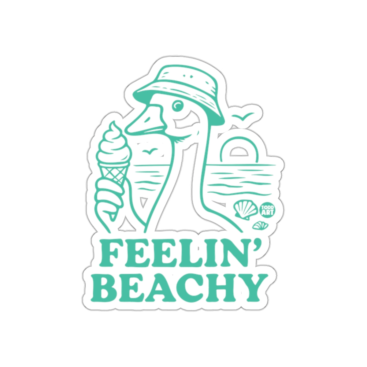 Feelin' Beachy Sticker Summer Vibes Fun Graphic Design