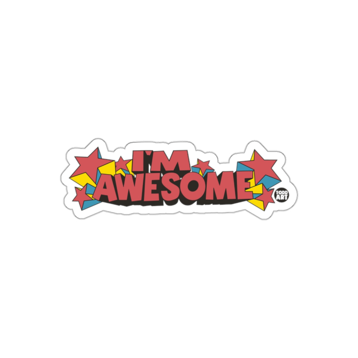 I'm Awesome Sticker with Colorful Star Design