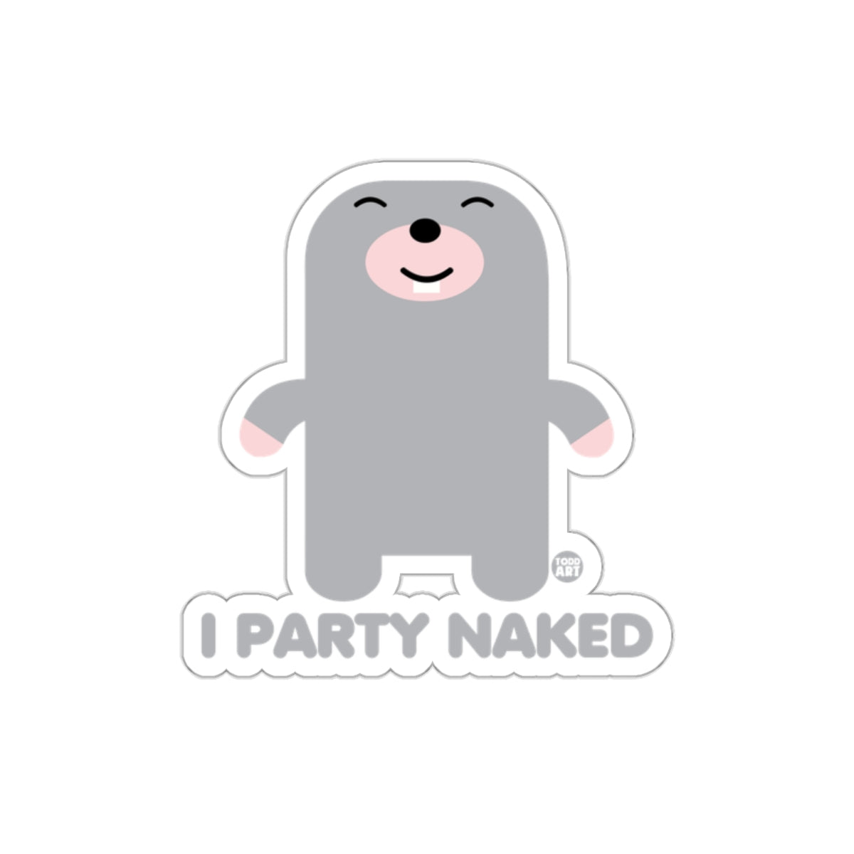 Cute Smiling Bear I Party Naked Sticker Product